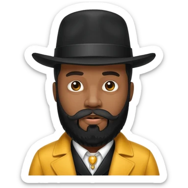 A black pimp with a full beard sticker