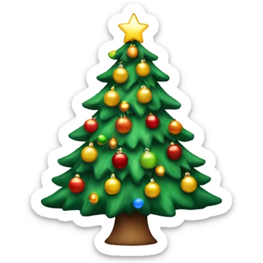Christmas tree with lights and decorations  sticker