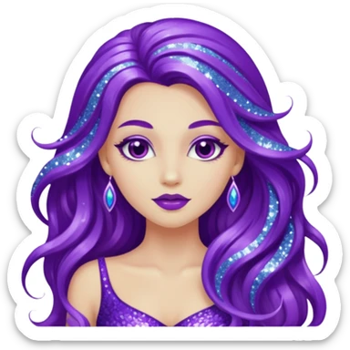 glitter purple siren sticker