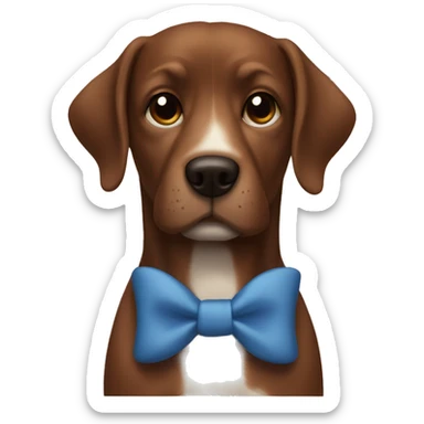 Blake and brown dog withbow sticker