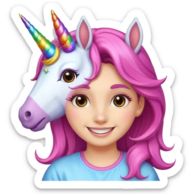 unicorn face scout girl sticker
