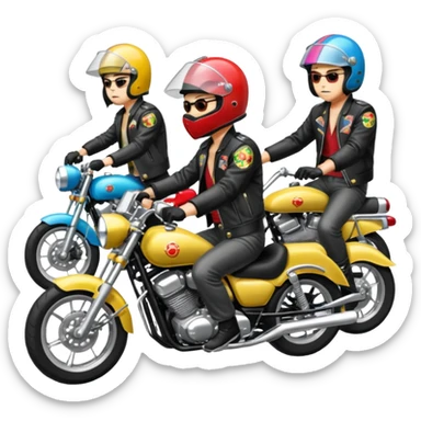 Japanese Bosozoku riding their bikes sticker