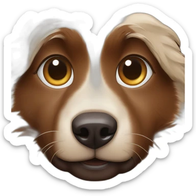 brown australain sheperd with brown dspot on nose sticker