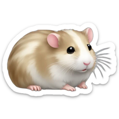 Hamster ruso gris rayado dormido sticker