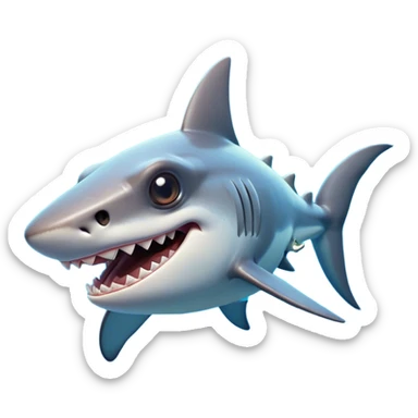 Cinematic Comical Hammerhead Shark Portrait Emoji, Head tilted dramatically with an exaggeratedly shocked expression, featuring its iconic wide-set eyes on a distinct hammer-shaped head, a sleek body with comically expressive fins, and a quirky, animated demeanor, Simplified yet hilariously expressive features, highly detailed, glowing with a slightly sassy oceanic glow, high shine, dramatic yet playful, stylized with an air of cheeky marine mischief, soft glowing outline, capturing the essence of a meme-worthy hammerhead that looks ready to side-eye its way into viral fame! sticker