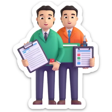 male accountant with spreadsheet and accounting tools sticker