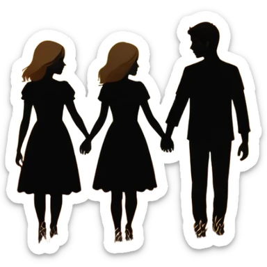 Romantic couple silhouette for 'Boyfriend' song sticker