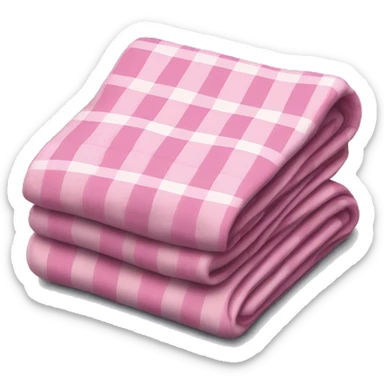 Pink plaid folded blanket sticker