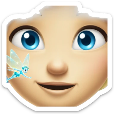 Tinkerbell flying with fairy dust with blue eyes sticker