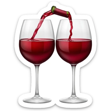 2 red wine glasses are knocked against each other sticker