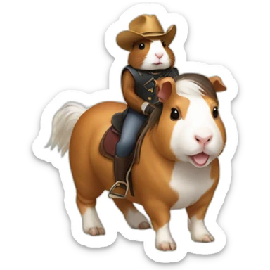 guinea pig riding a horse sticker