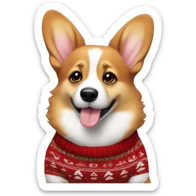 Corgi in Christmas sweater  sticker