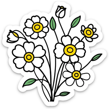 Beautiful flowers sticker