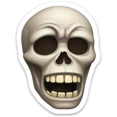 Extremely distraught skull sticker