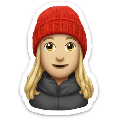red knit beanie (just the beanie) sticker