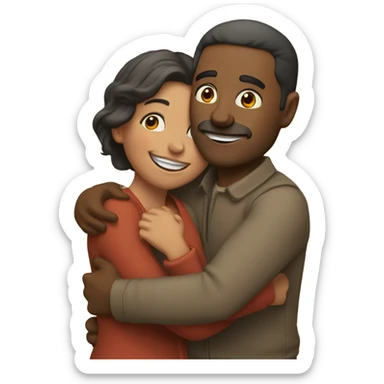 outdoor hug between man and woman  sticker
