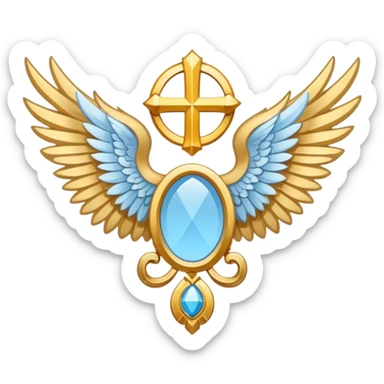 wings emblem holy saint light blue sticker