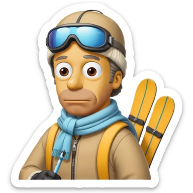 Homer Simpson qui fait du ski sticker