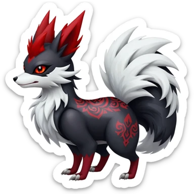 Shiny Exotic Gothic Delphox-Zoroark-Zangoose-hybrid-creature sticker