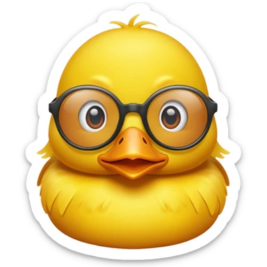 dame un pato amarillo con lentes de sol sticker