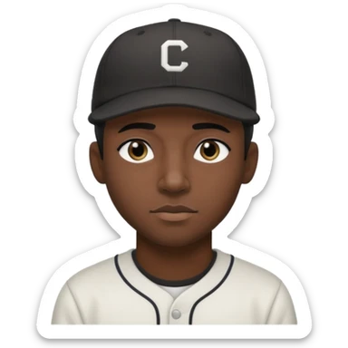 Black goth man with backwards baseball cap sticker