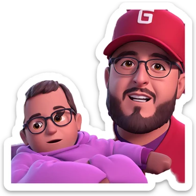 boys in hats and glasses sticker