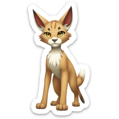 Anthropomorphic Sona-Fakemon Lynx-Caracal Full Body sticker
