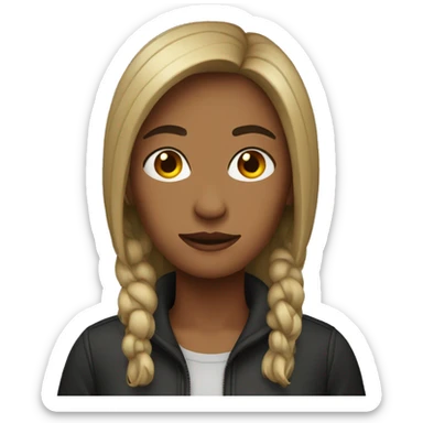 woman with substance sticker