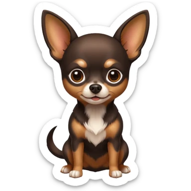 Chihuahua noir marron et feu sticker