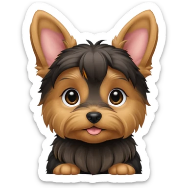 Female yorkie puppy floppy ears sticker