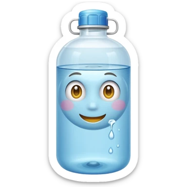 botella de 20 litros de agua purificada sin cara con manilla sticker