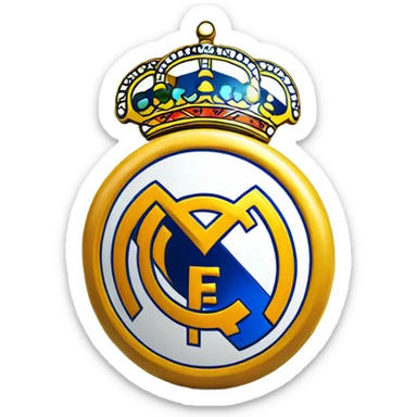 Escudo del Real Madrid en 3d con fondo transparente  sticker