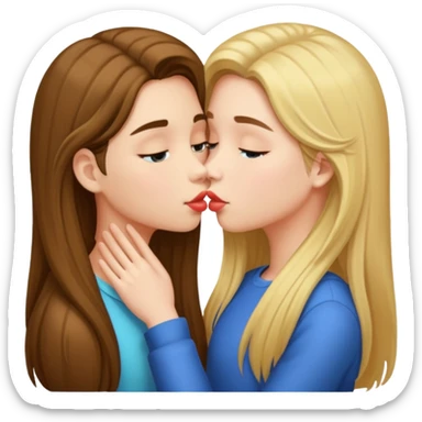Girl and girl kissing  sticker