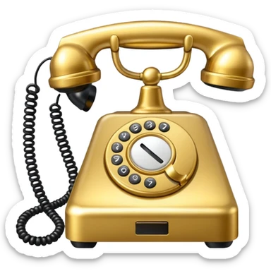 One single Golden phone icon, png, no background, no border sticker
