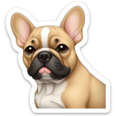 Sleepy French bulldog light brown and black sticker
