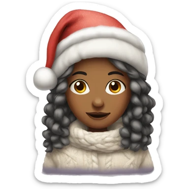 Cozy Christmas girl sticker