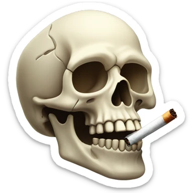 skull smoking sticker
