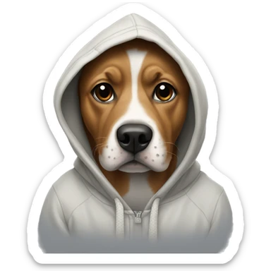 Dog with hoddie sticker