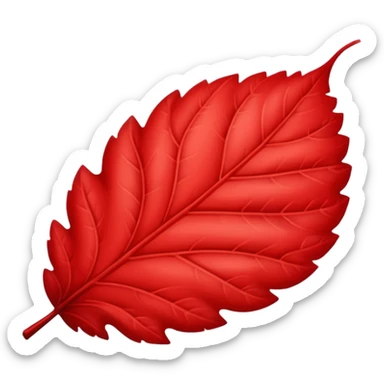 red oval leaf  sticker