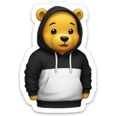 pooh-in-black-hoodie sticker
