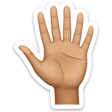 a .5 veiw of a person with their hand out in front of them facing palm up, and their other hand facing sideways, resting in the first hand to make a T shape. this mimics the hand motion for the slang term “boi” sticker