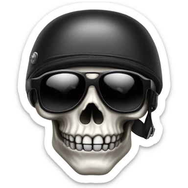 Skull biker giving a  kiss sticker