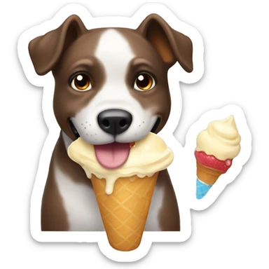 Perro comiendo helado sticker