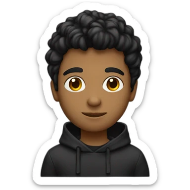 un chico joven,con pelo rubiuo oscuro y sudadera negra sticker