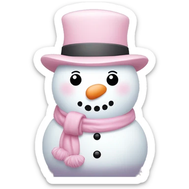 cute light pink snowman sticker