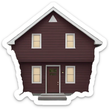 Maroon cedar sided house facade sticker