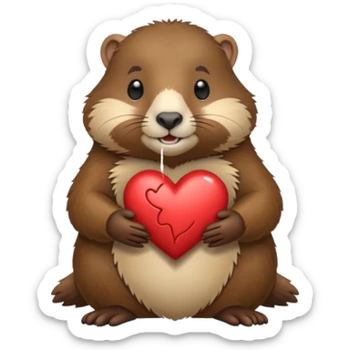Marmotte qui donne son cœur  sticker
