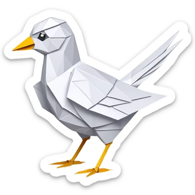 intricate bird origami  sticker