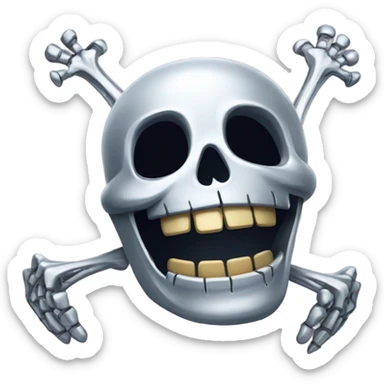 Laughing Skeleton made out of chrome  sticker