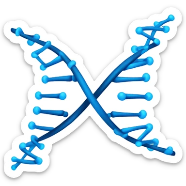 A black and blue DNA helix sticker